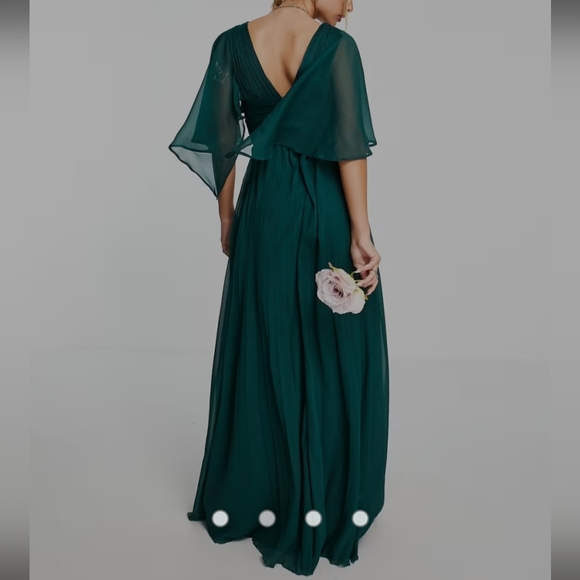 ASOS DESIGN Bridesmaid ruched bodice drape maxi dress NWT 12T - Picture 2 of 6